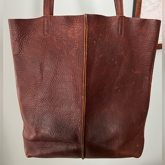Tall, Large, Distressed Leather Tote by Urban Artisan - Picture 3 of 7